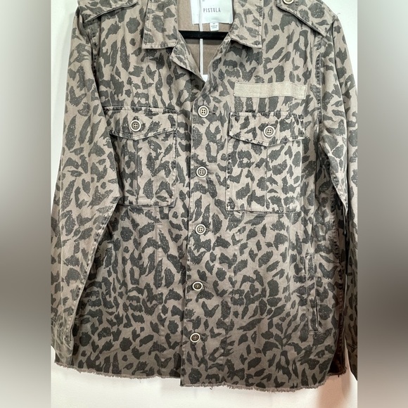 NWT PISTOLA Women's Leopard Print Jacket Brown Pockets Shacket Size Medium - Picture 7 of 11